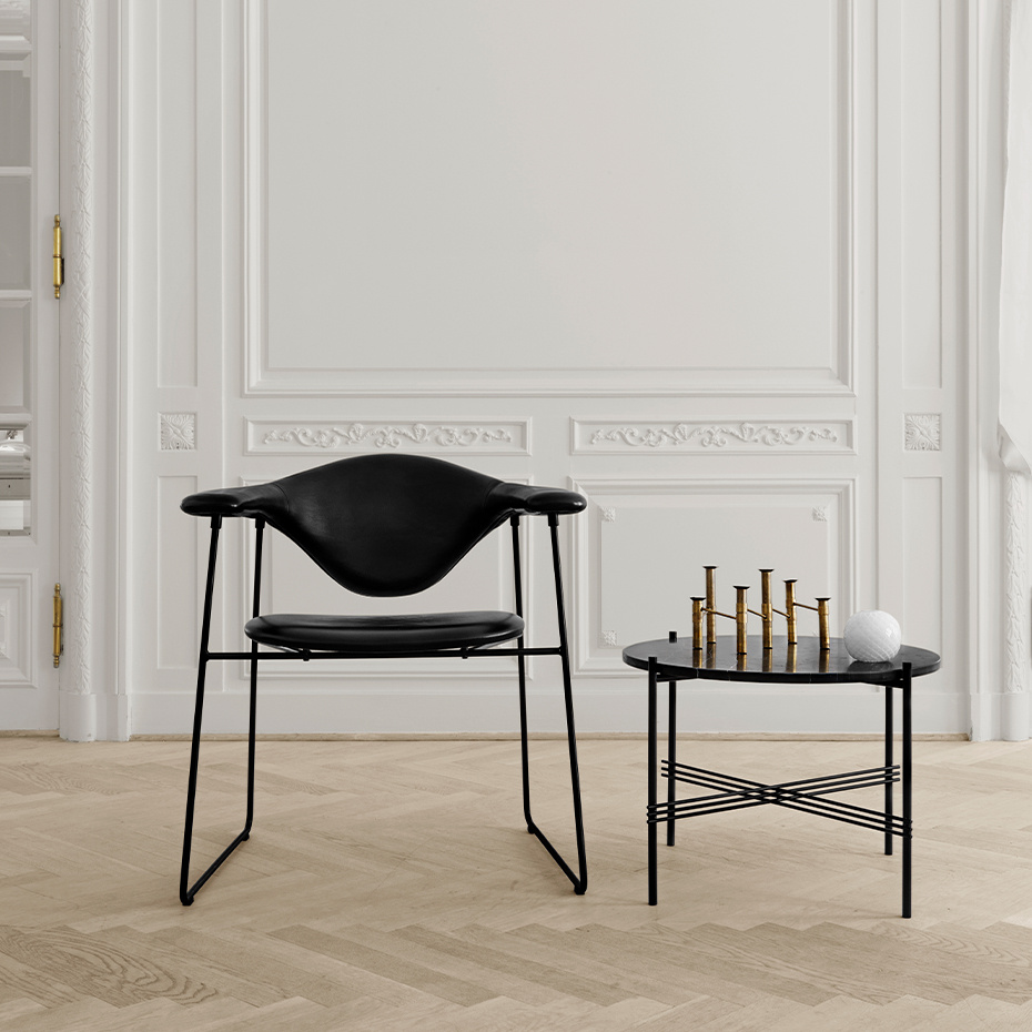 TS Coffee Table Ø55cm Grey Emperador Marble