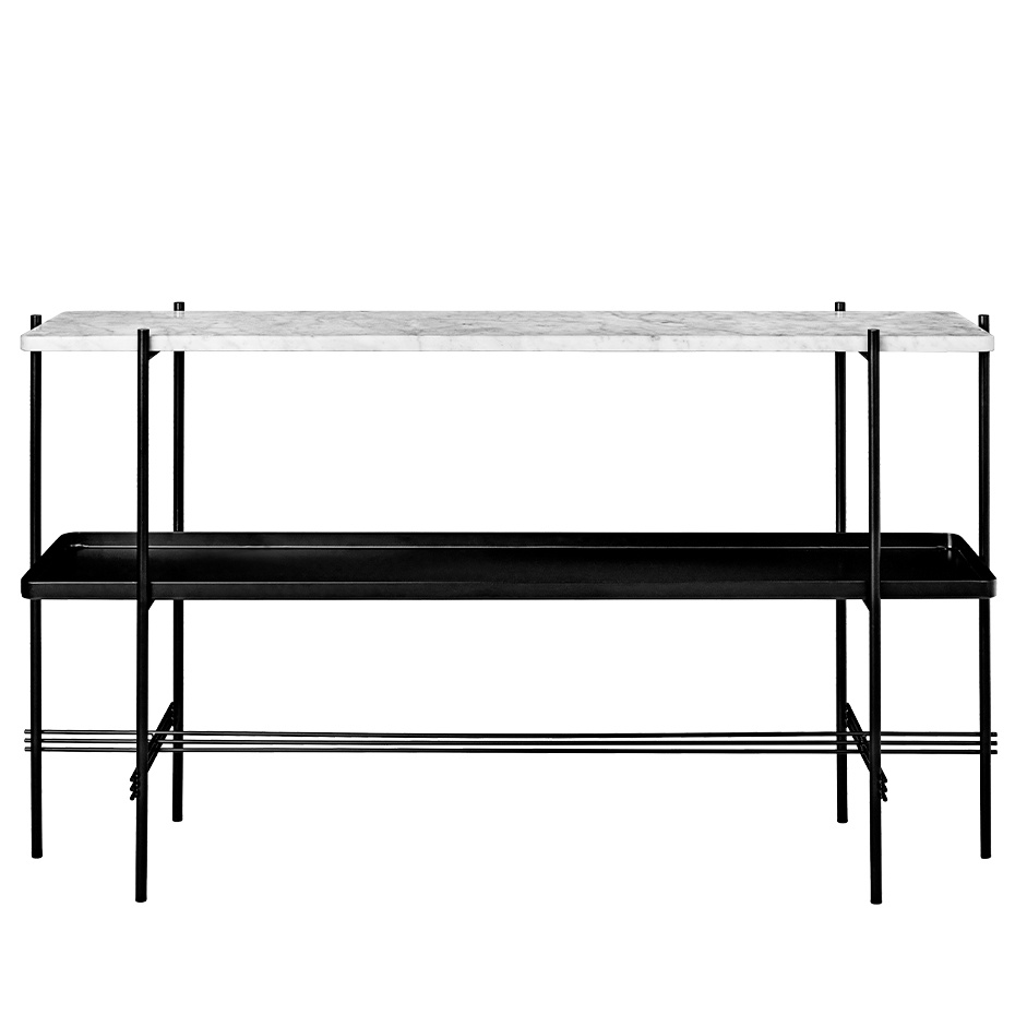 TS Console Table 120cm With Tray White Carrara Marble