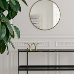 TS Console Table 120cm With Tray Black Marquina Marble