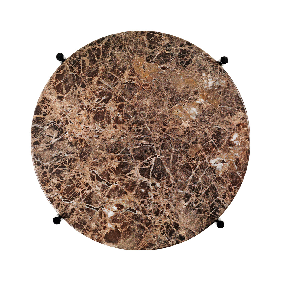TS Coffee Table Ø40cm Brown Emperador Marble