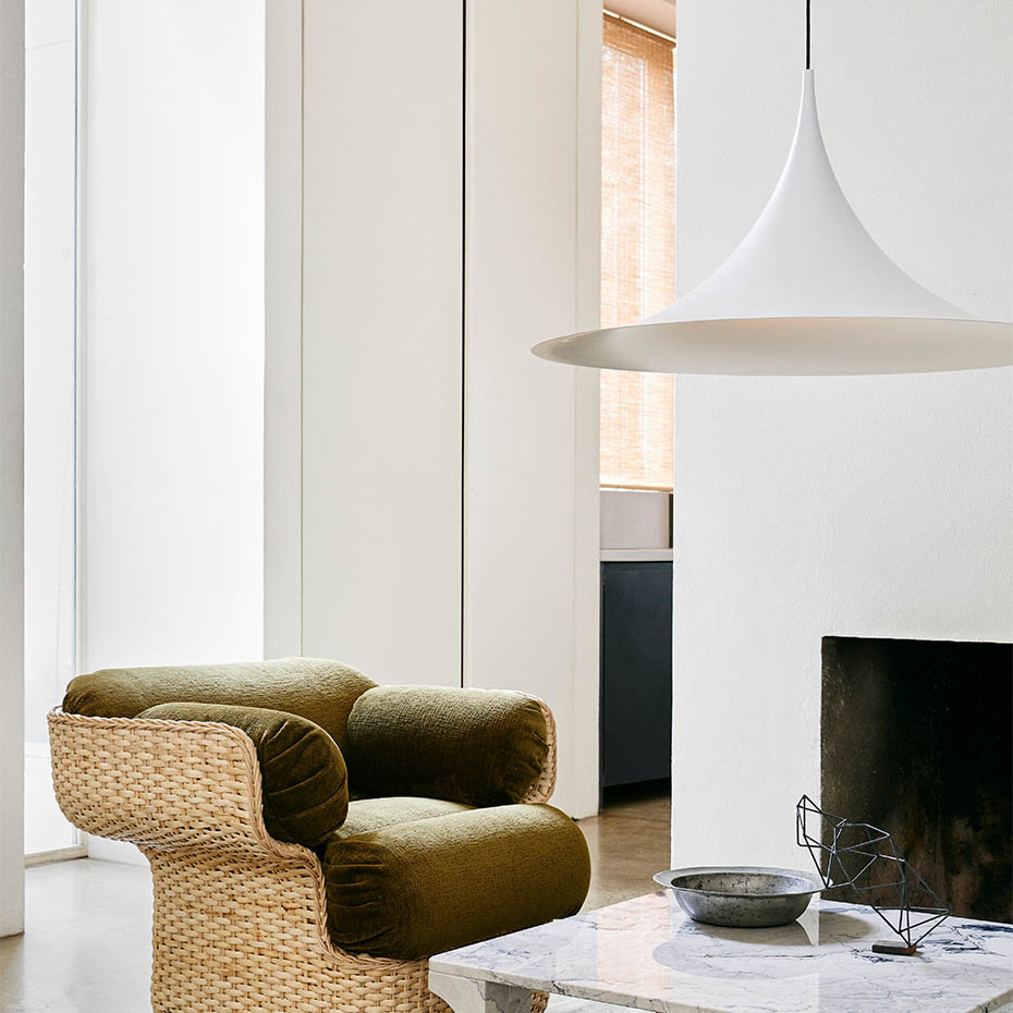 Semi Pendel Ø90 White Semi Matt