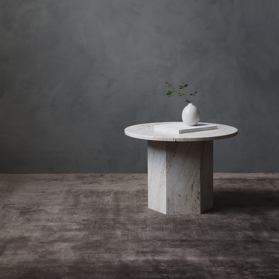 Epic Coffee Table Ø60cm Neutral White Travertine