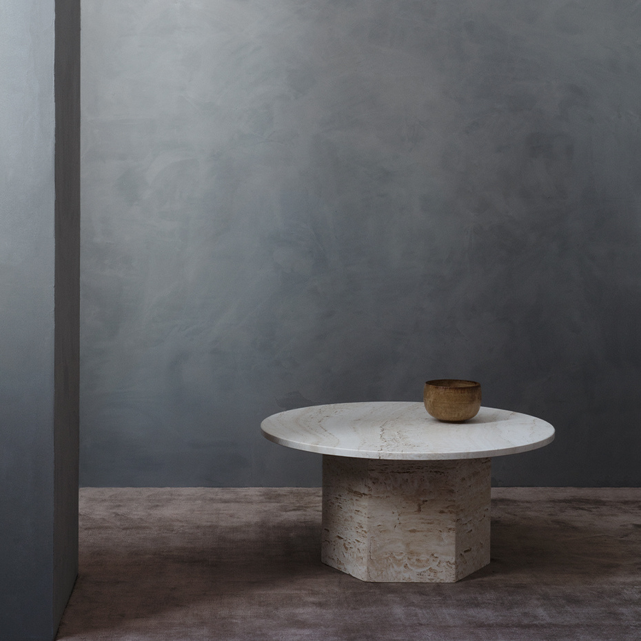 Epic Coffee Table Ø80cm Burnt Red Travertine