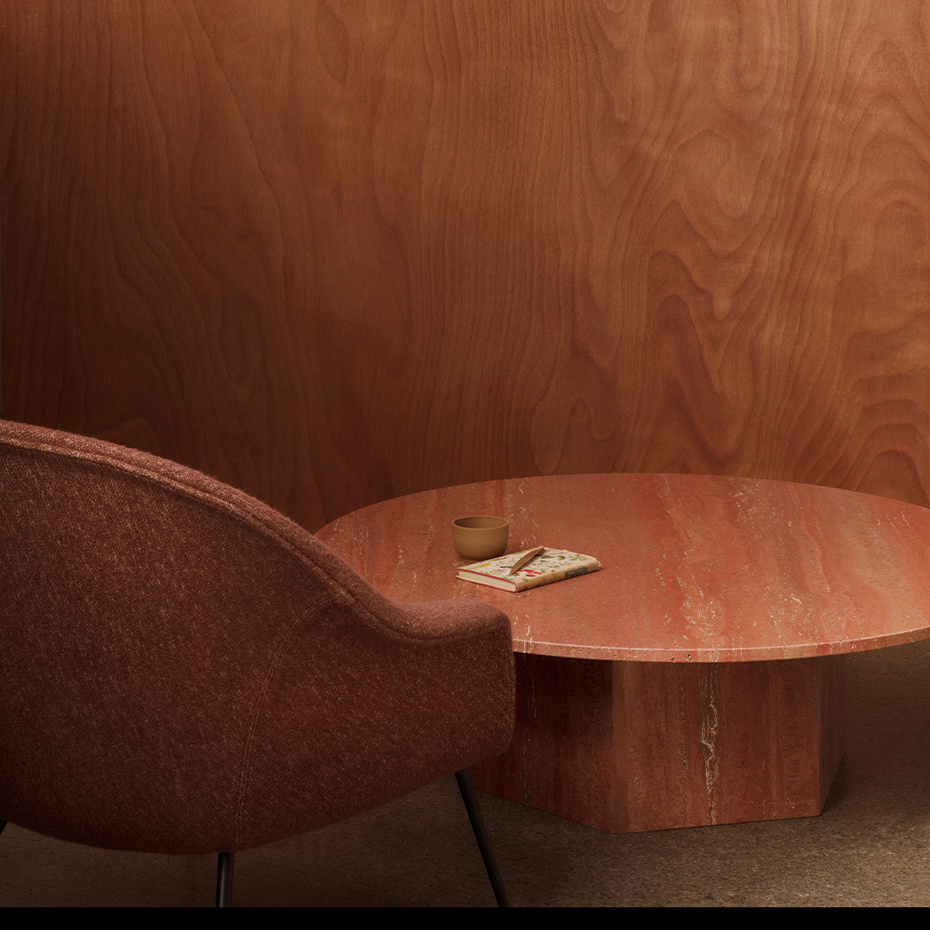 Epic Coffee Table Ø80cm Burnt Red Travertine