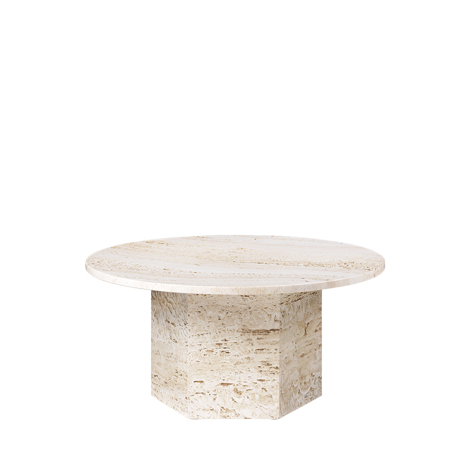 Epic Coffee Table Ø80cm Neutral White Travertine