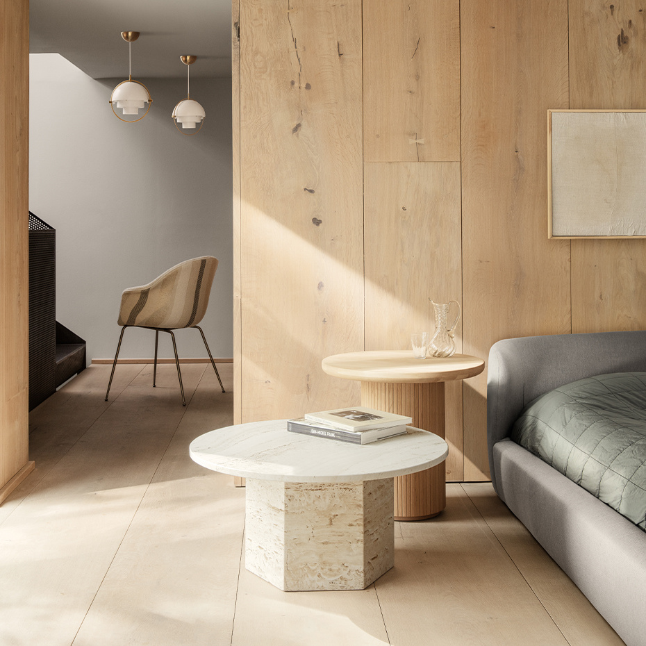 Moon Coffee Table Ø60cm Soaped Oak