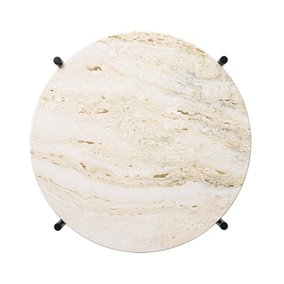 TS Coffee Table Ø40cm Neutral White Travertine