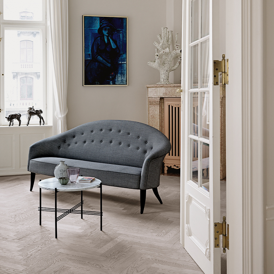 TS Coffee Table Ø55cm Neutral White Travertine