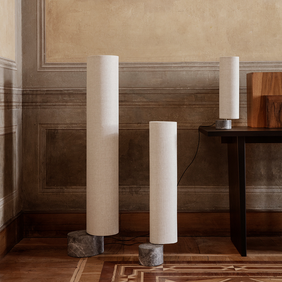 Unbound Golvlampa H80 Grey Marble/Canvas