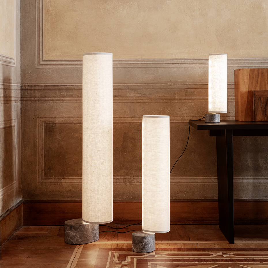 Unbound Golvlampa H80 Grey Marble/White