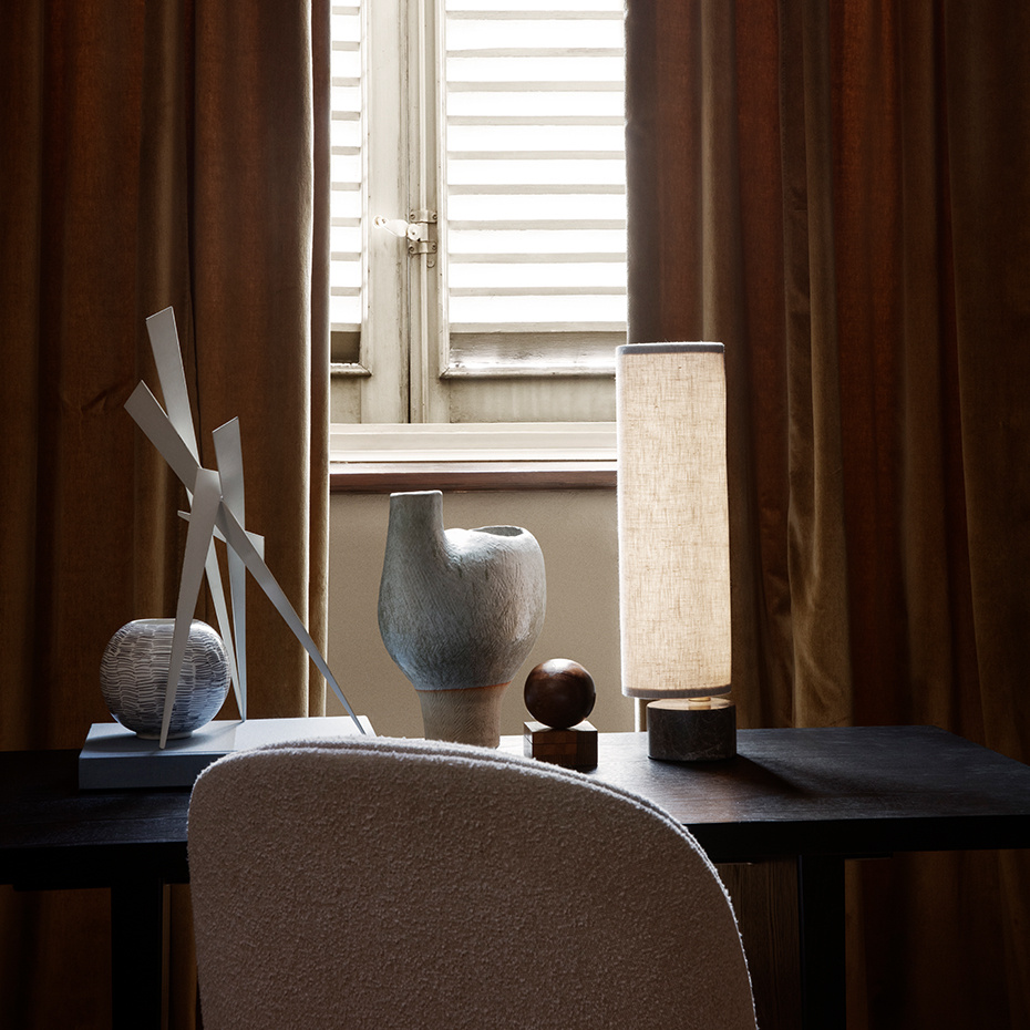 Unbound Bordslampa Grey Marble/White