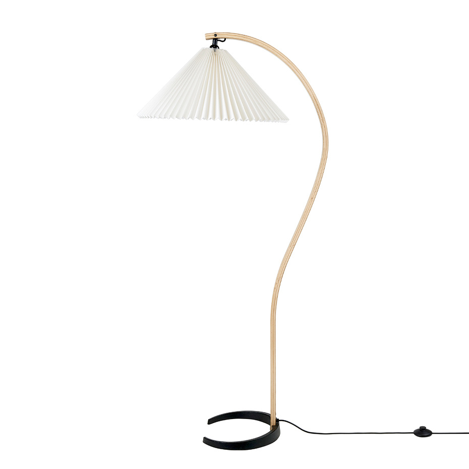 Timberline Golvlampa Oak/Birch White Canvas