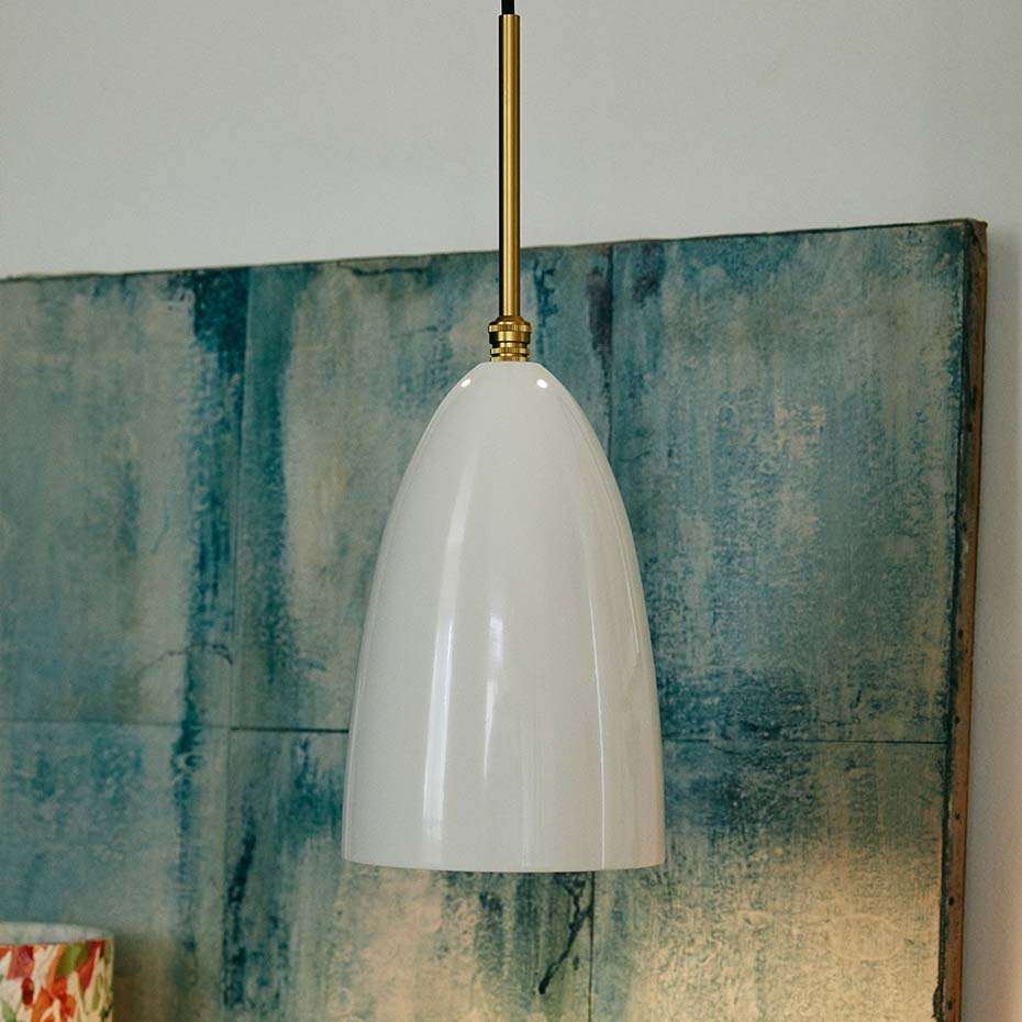 Gräshoppa Pendel Alabaster White Glossy