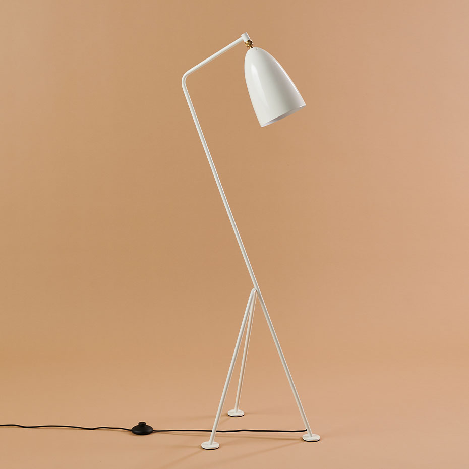Gräshoppa Golvlampa Alabaster White Glossy