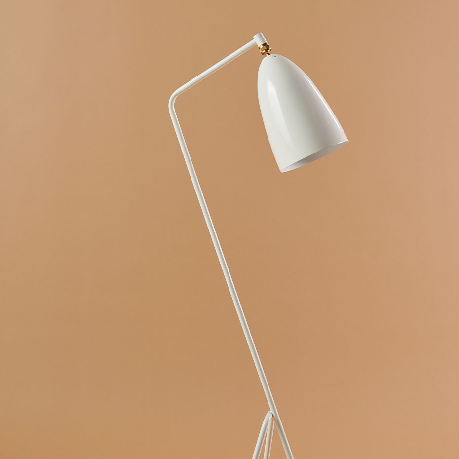 Gräshoppa Golvlampa Alabaster White Glossy