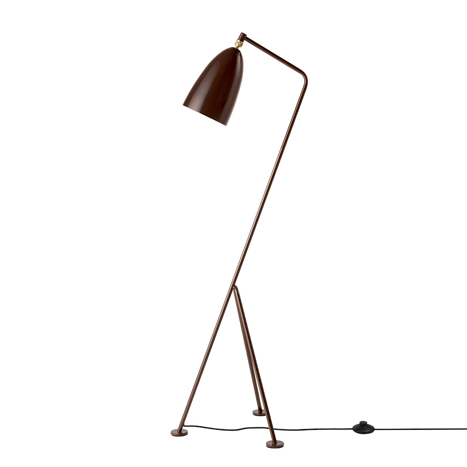 Gräshoppa Golvlampa Walnut Brown Glossy