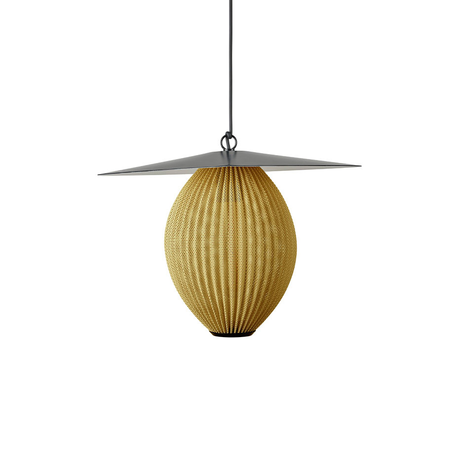 Satellite Outdoor Pendel Large Mustard Gold Semi Matt