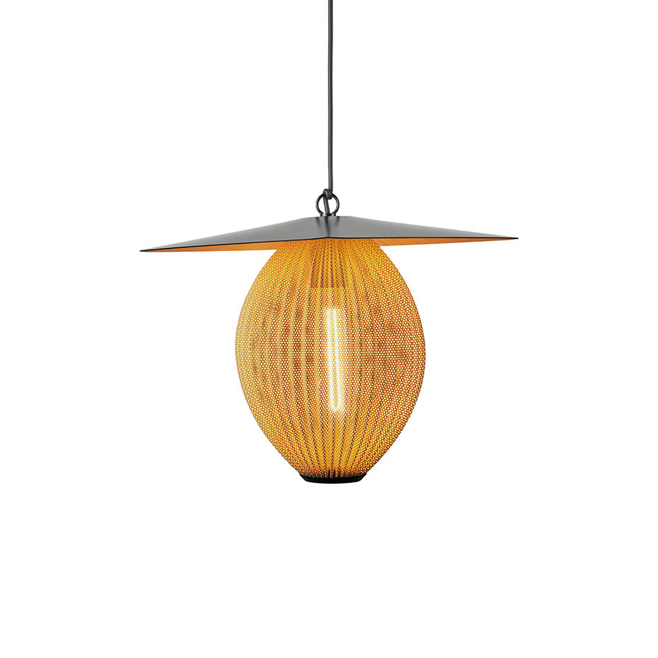 Satellite Outdoor Pendel Large Mustard Gold Semi Matt