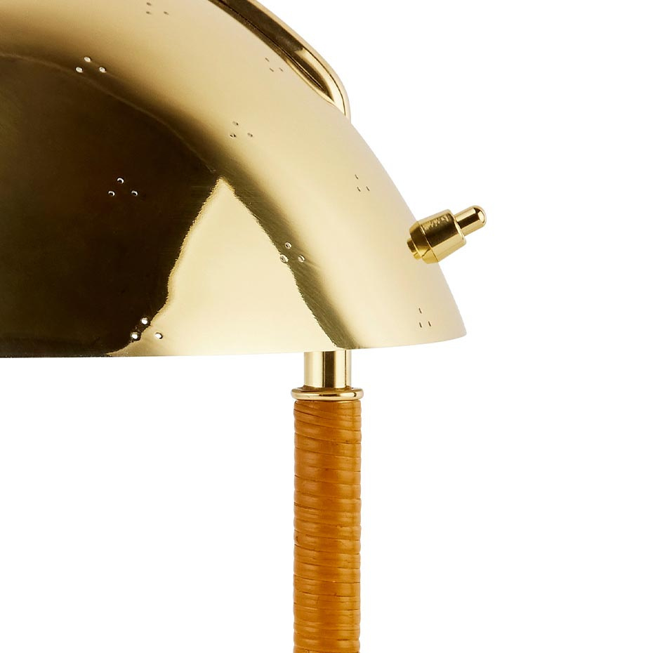 9209 Table Lamp Polished Brass/Lacquered Rattan