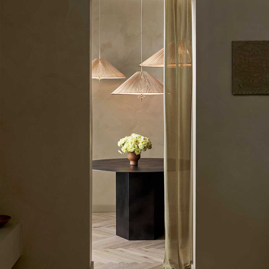 1972 Pendel Large Polished Brass/Bamboo