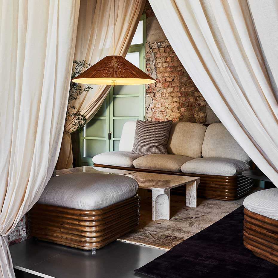 1972 Pendel Large Polished Brass/Bamboo