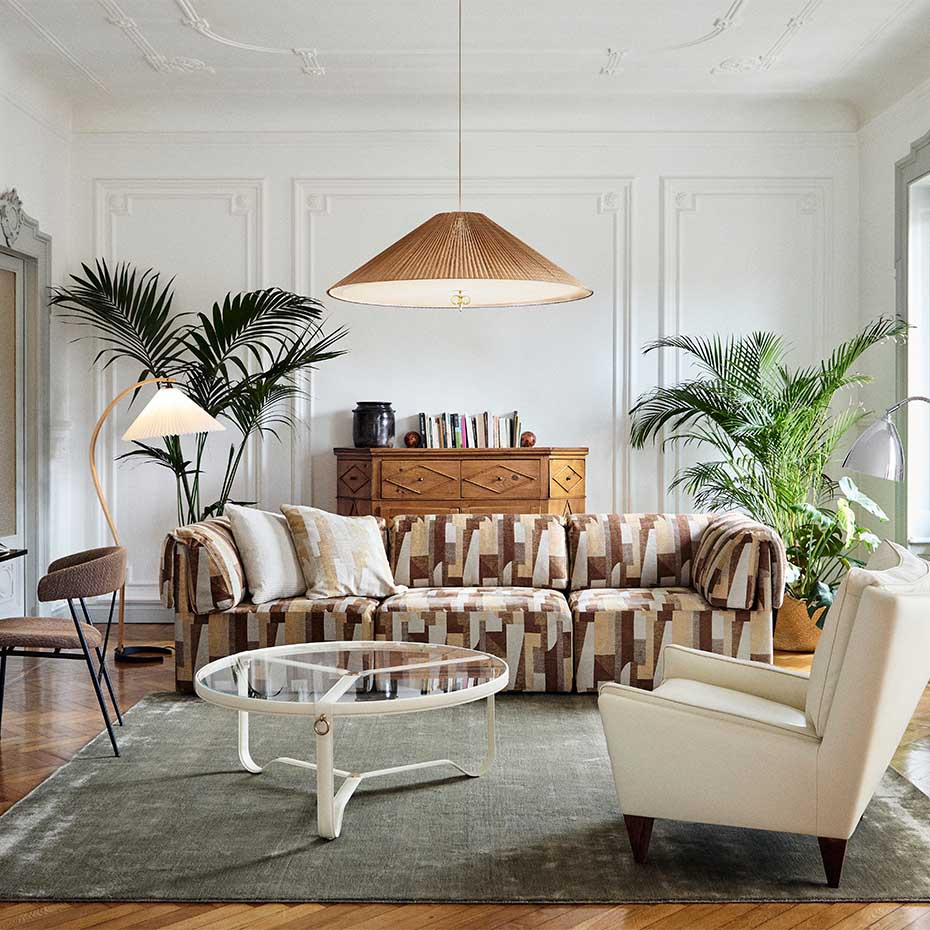 1972 Pendel Large Polished Brass/Bamboo