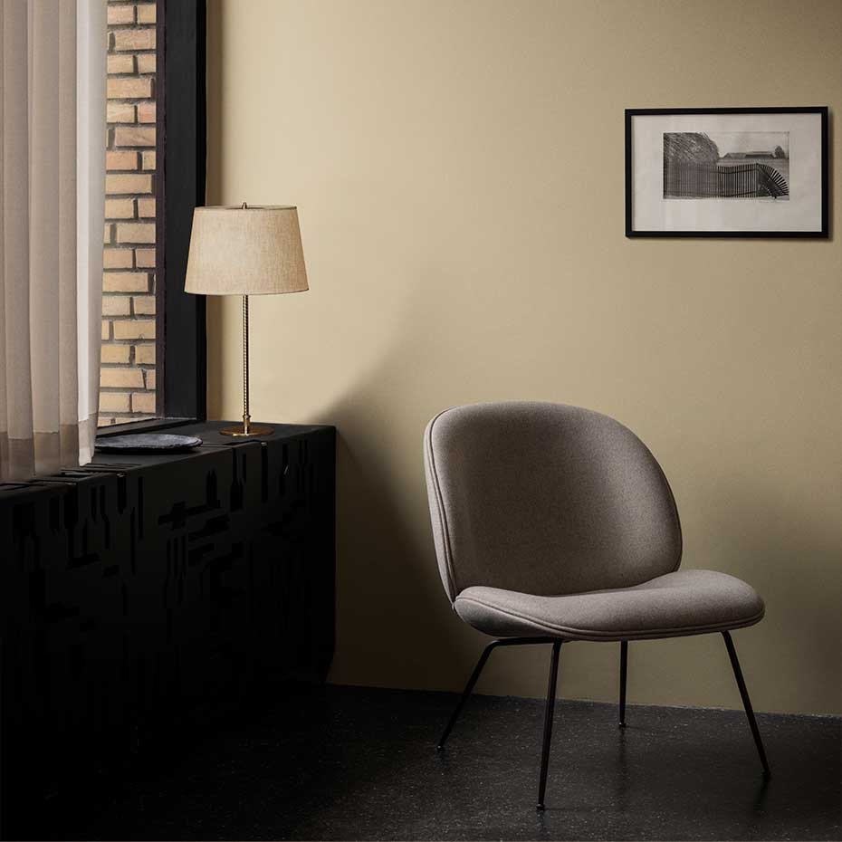 9205 Bordslampa Polished Brass/Canvas