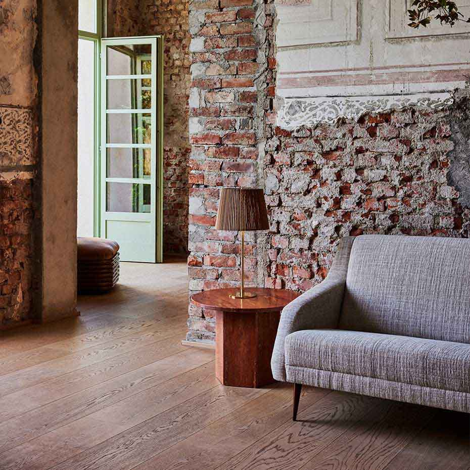 9205 Bordslampa Polished Brass/Bamboo