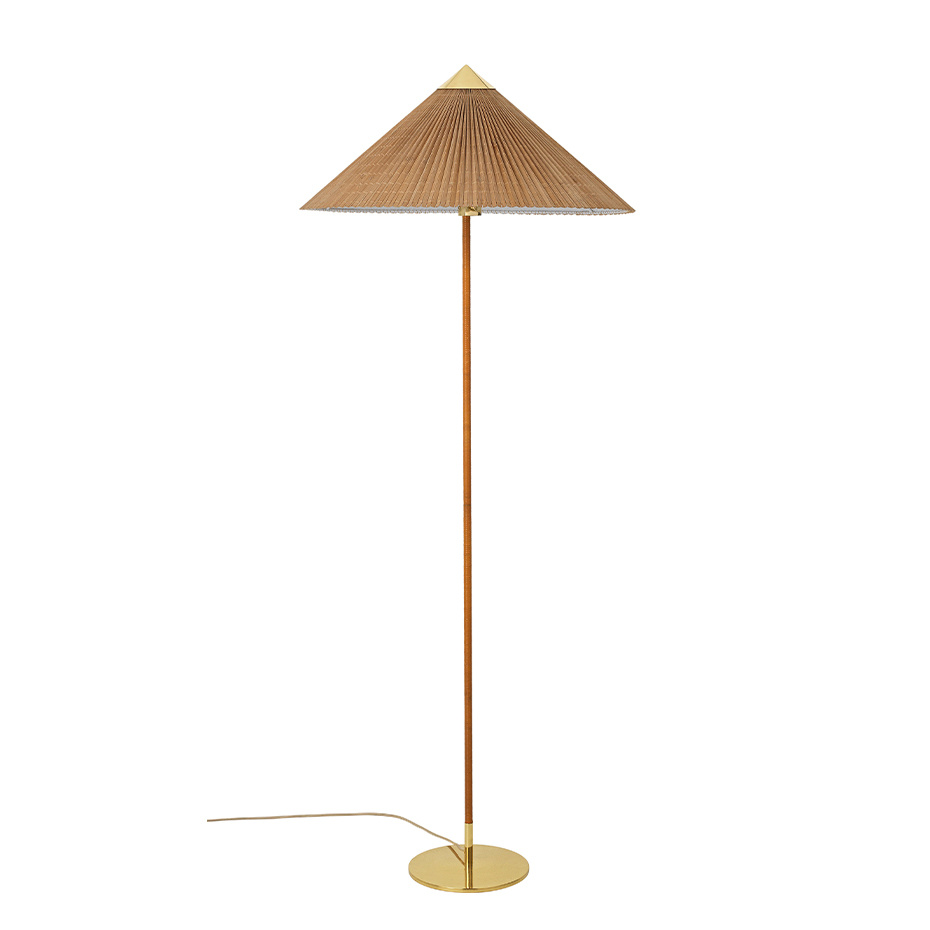 9602 Golvlampa Polished Brass/Bamboo
