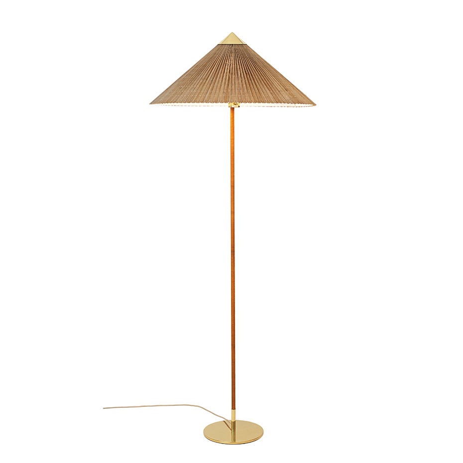 9602 Golvlampa Polished Brass/Bamboo