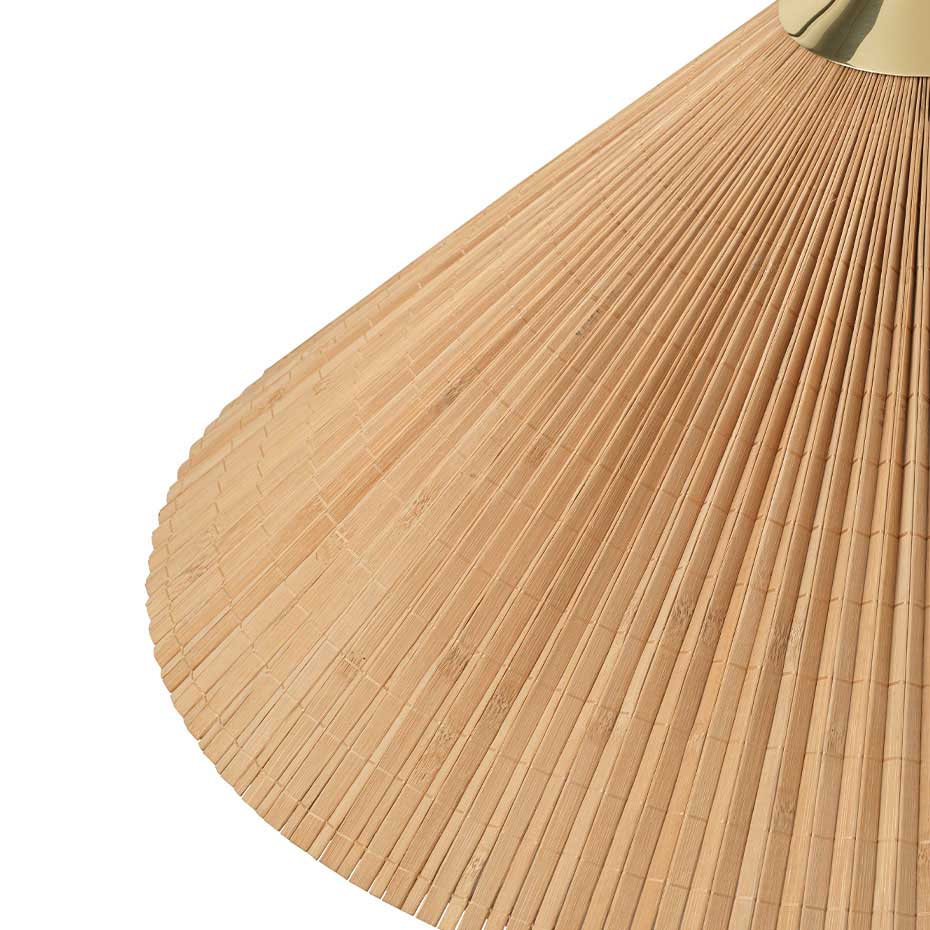 9602 Golvlampa Polished Brass/Bamboo