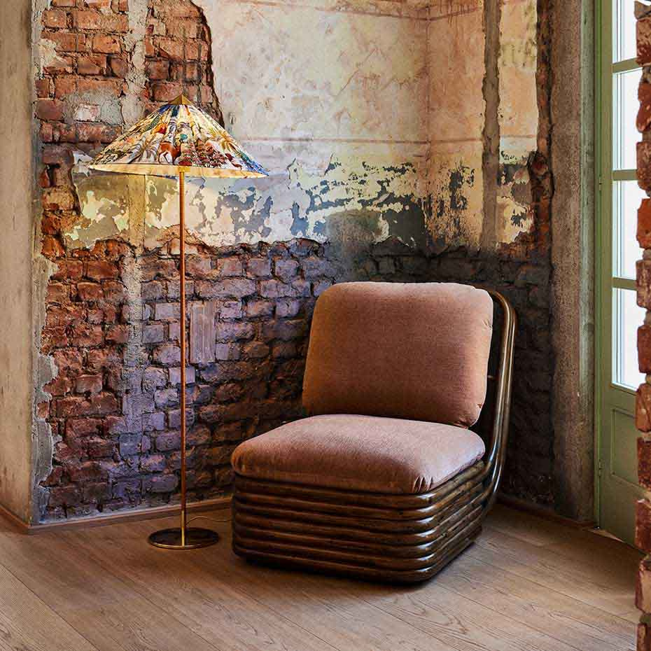 9602 Golvlampa Polished Brass X Pierre Frey Special Edition