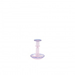 Flare Candleholder Medium Pink With Blue Rim