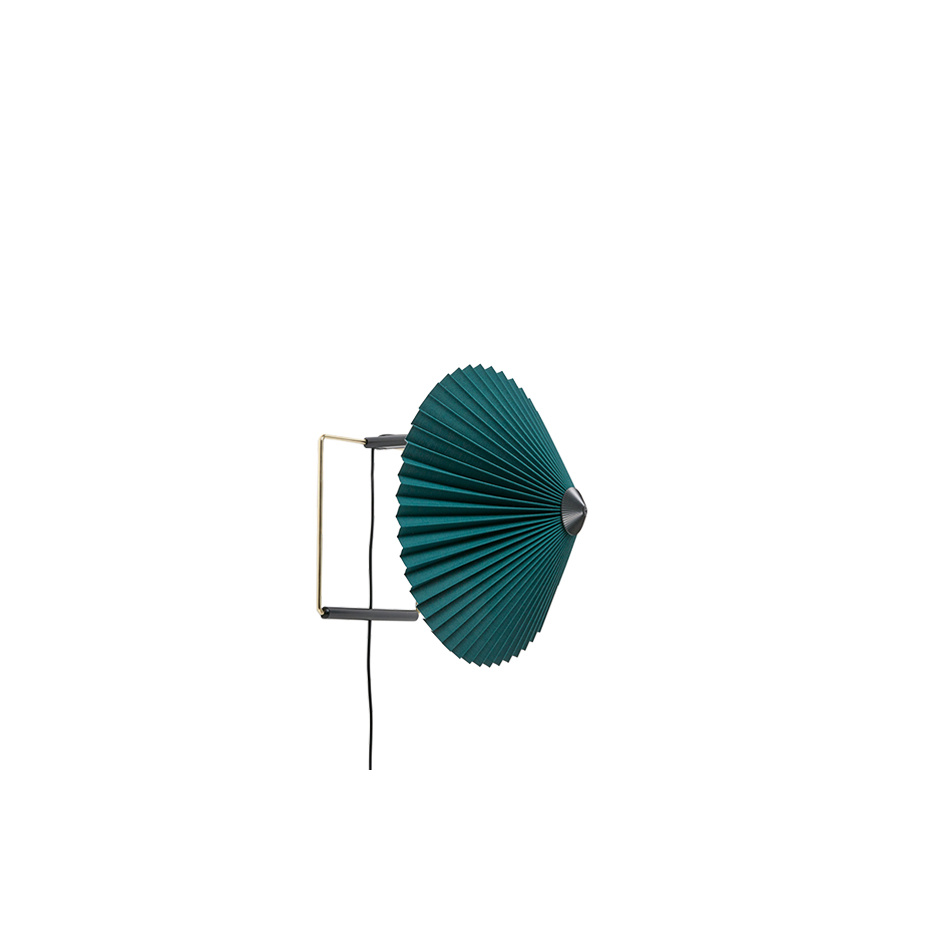 Matin Vägglampa 300 Polished Brass/Green
