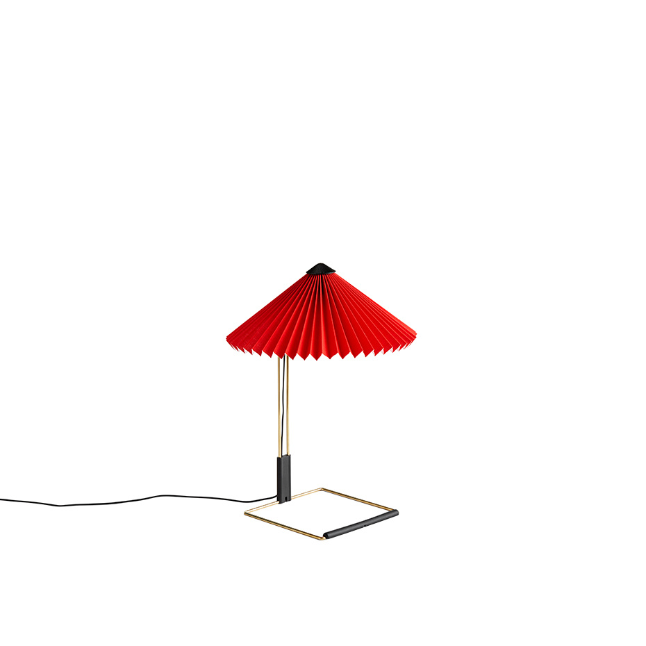 Matin Bordslampa 300 Polished Brass/Bright Red