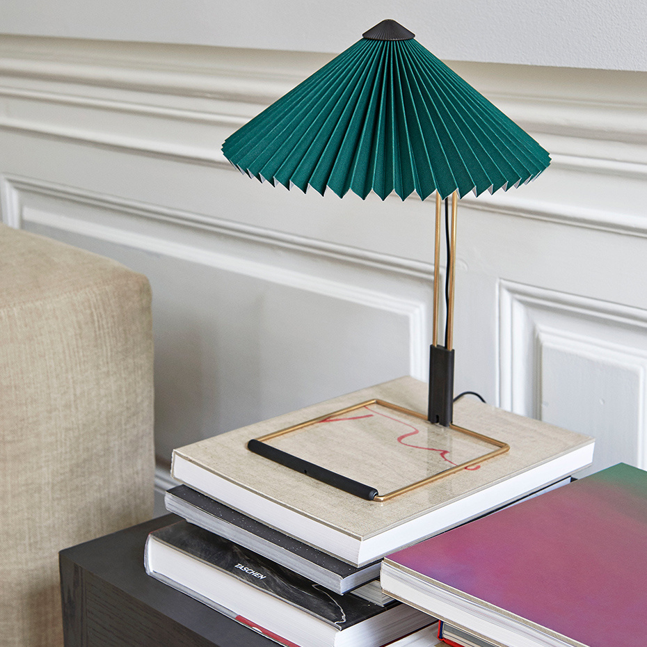 Matin Bordslampa 300 Polished Brass/Green