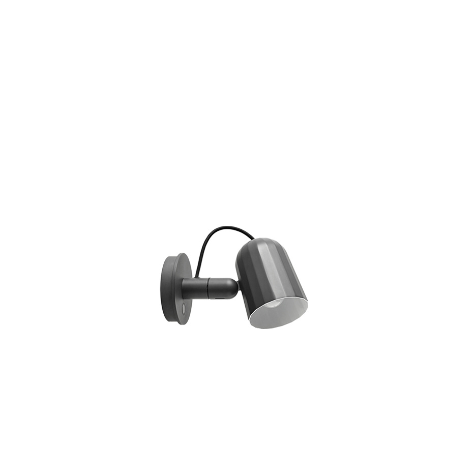 Noc Button Vägglampa Dark Grey