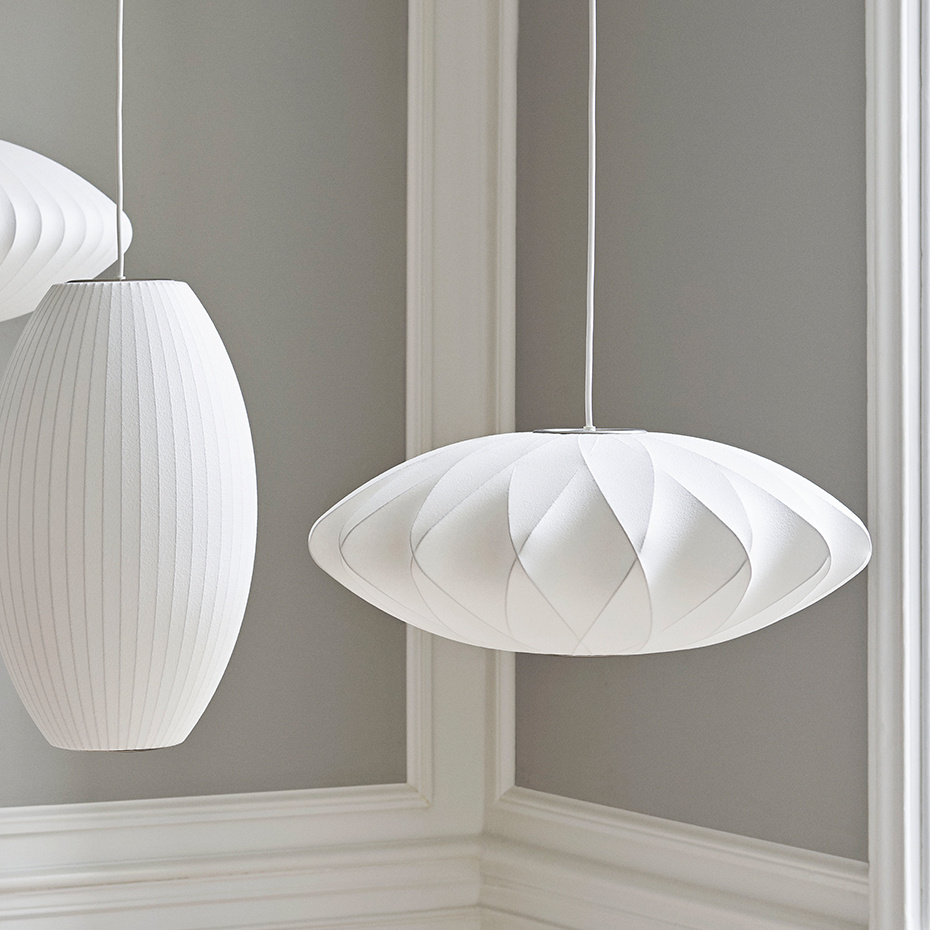 Nelson Saucer Crisscross Bubble Pendel Small Off-White