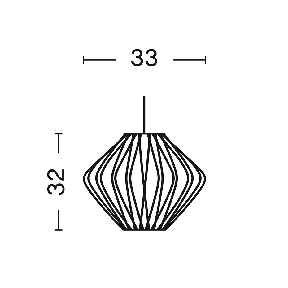 Nelson Pear Crisscross Bubble Pendel Small Off-White