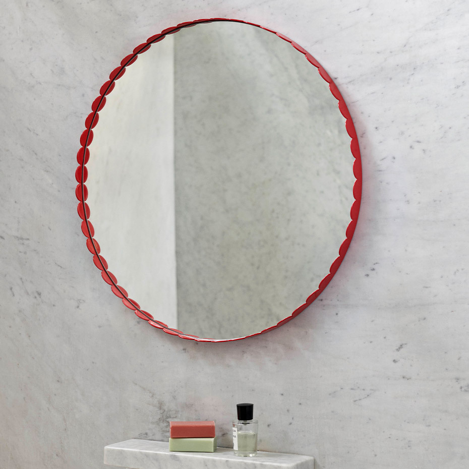 Arcs Mirror Round Red