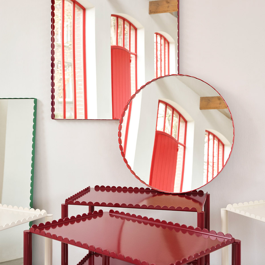 Arcs Mirror Rectangle Medium Green