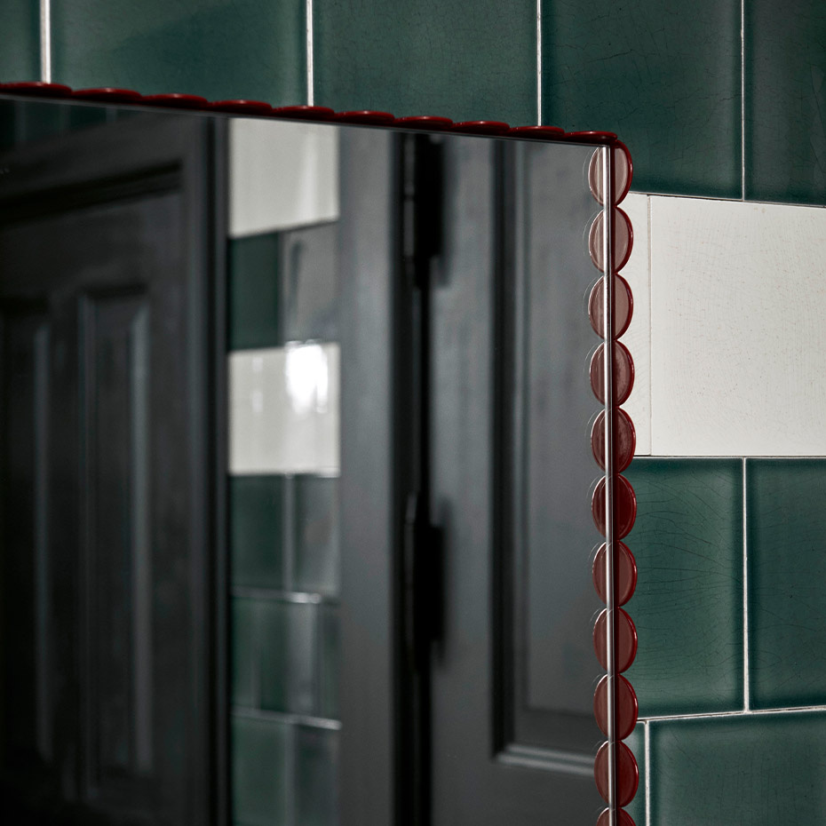 Arcs Mirror Rectangle Large Burgundy