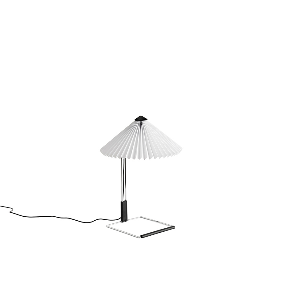 Matin Bordslampa 300 Mirror Plated Steel/White