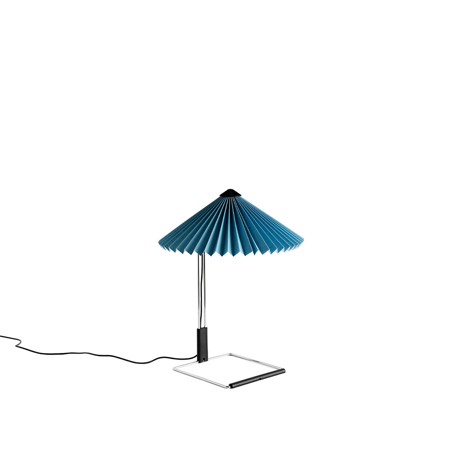 Matin Bordslampa 300 Mirror Plated Steel/Placid Blue