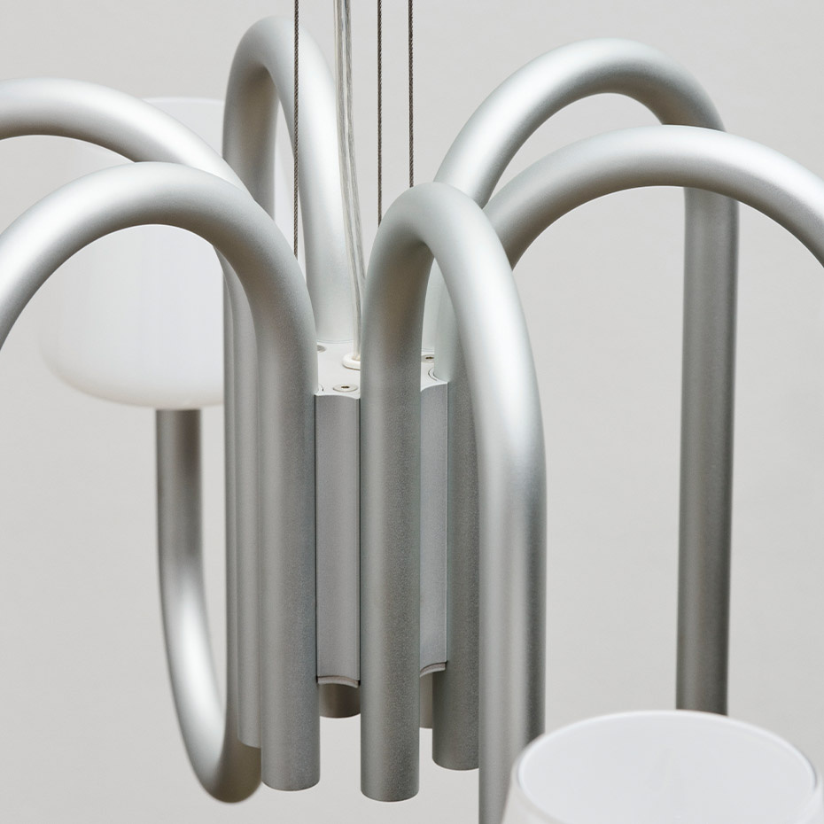 Apollo Ljuskrona 6 Arm Ø74,5cm White Opal Glass