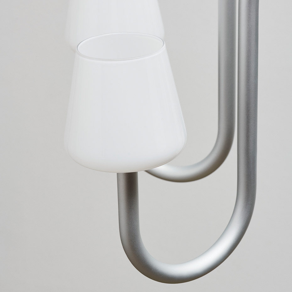 Apollo Ljuskrona 6 Arm Ø74,5cm White Opal Glass