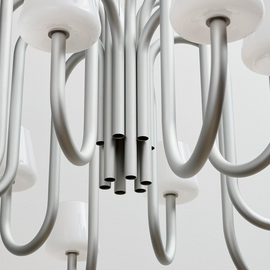 Apollo Ljuskrona 12 Arm Ø106,5cm White Opal Glass