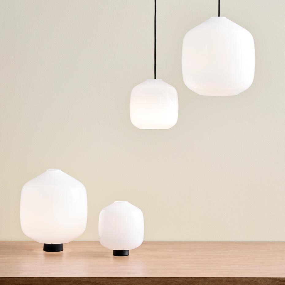 Aspekt Buoy Glass Pendel 300 Beton Grey Cord Set