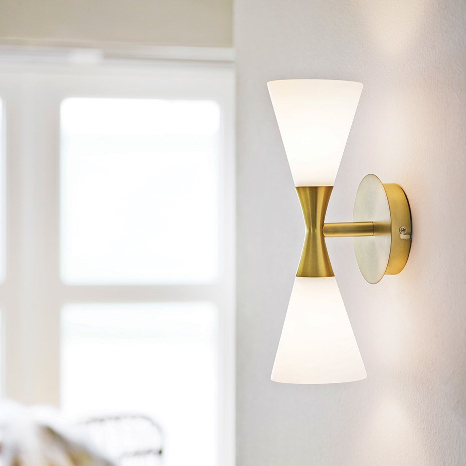 Harlekin Duo Vägglampa Mässing