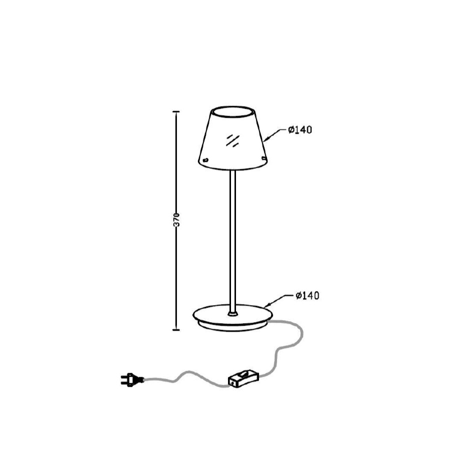 Gil il Grande Bordslampa Svart/Opalglas